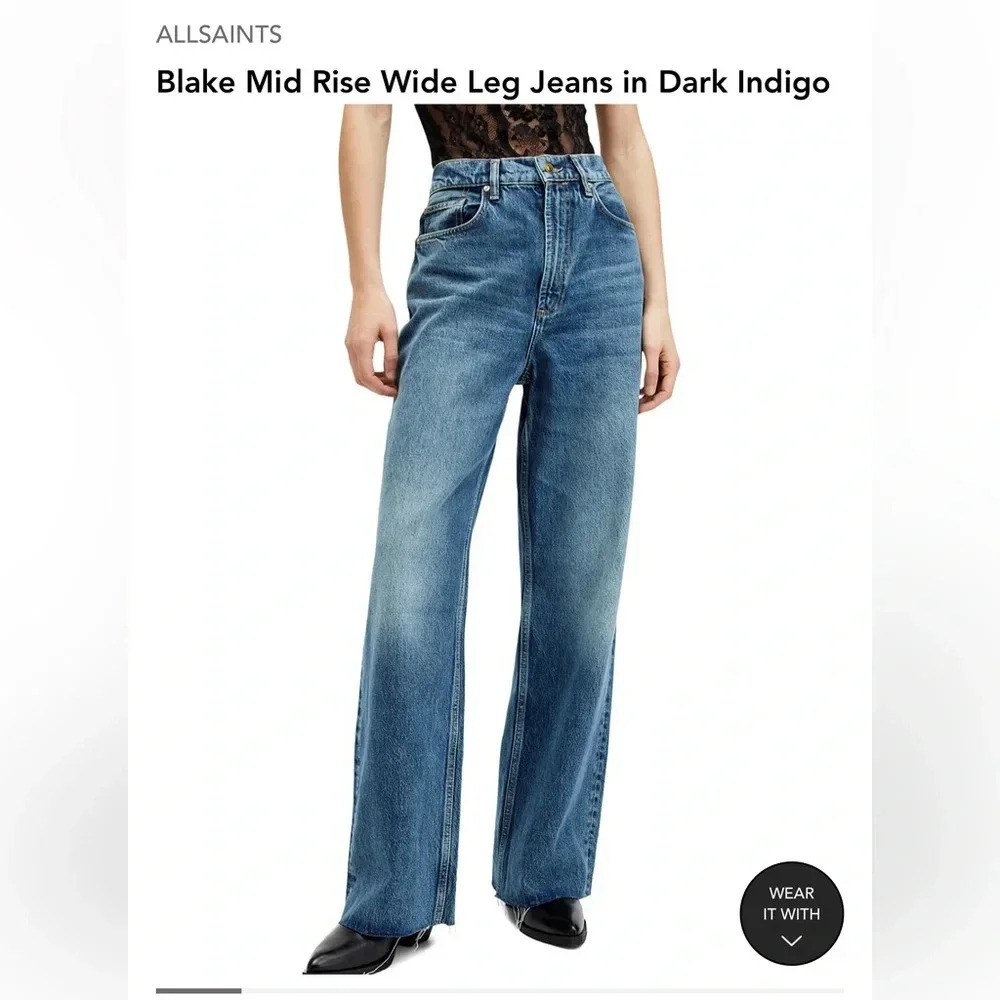 All Saints Blake Wide Leg Jean Women’s size 30